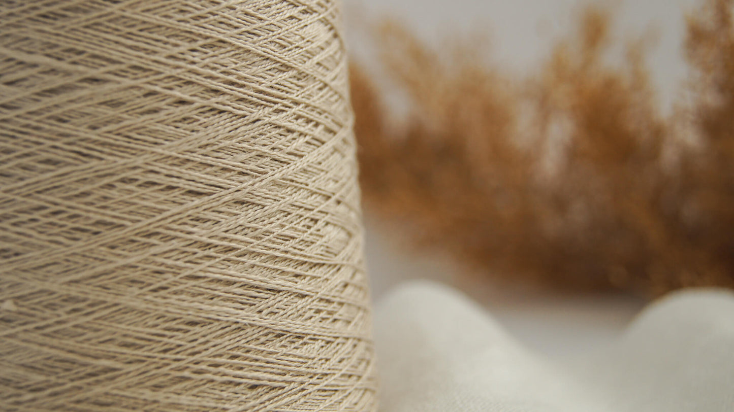Fil de lin sur cone pour tricot machine et tissage - 2 ply linen yarn on cone for weaving and knitting machine