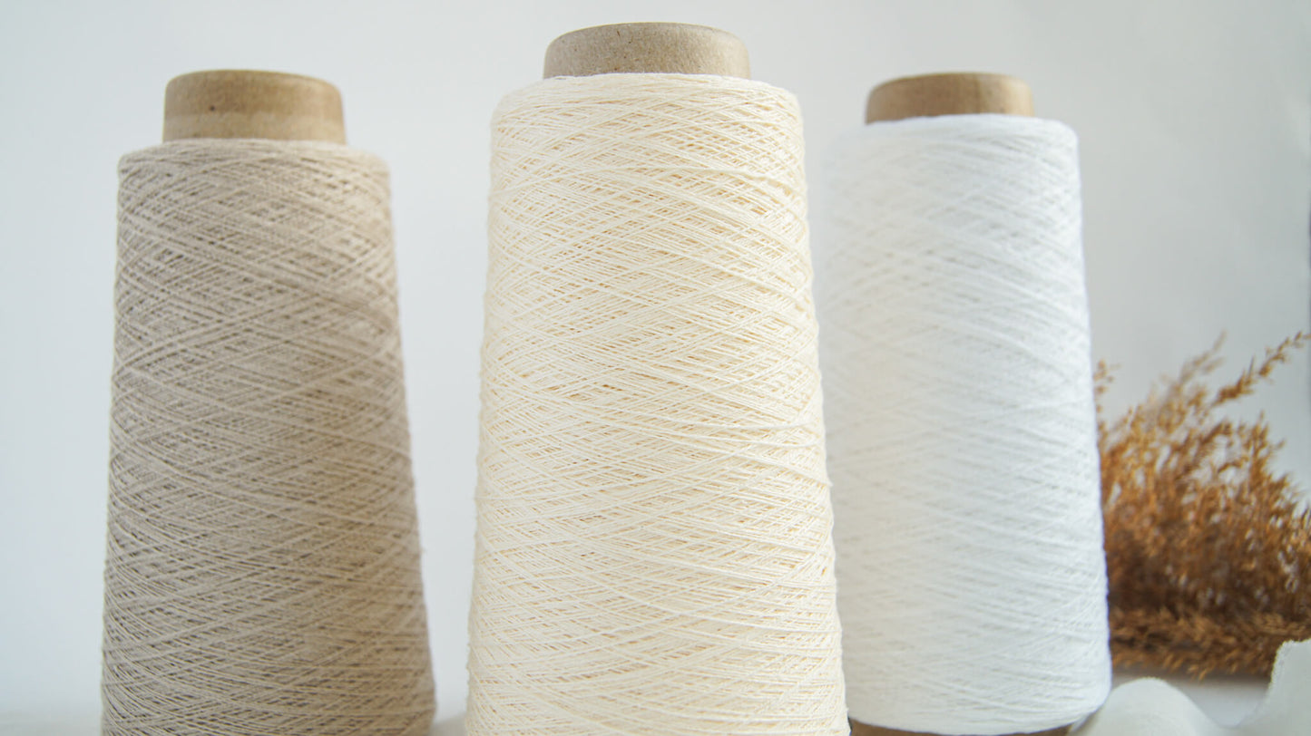 Fil de lin sur cone pour tricot machine et tissage - 2 ply linen yarn on cone for weaving and knitting machine